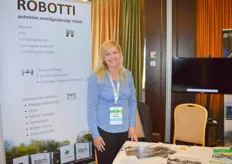 Robotti, the company from Denmark, has autonomous robots with diesel engines to operate in different orchards for planting and harvesting including strawberries. Anna Sprinzl, based in Germany, was on hand to provide information.